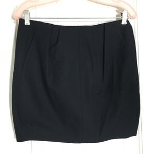 Helmut Lang Black Twill Fitted Skirt